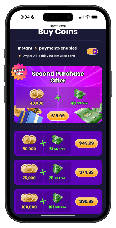 Spree Casino sign-up bonus offer
