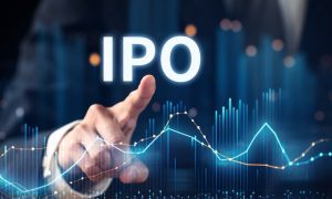 hand touching ipo line graph
