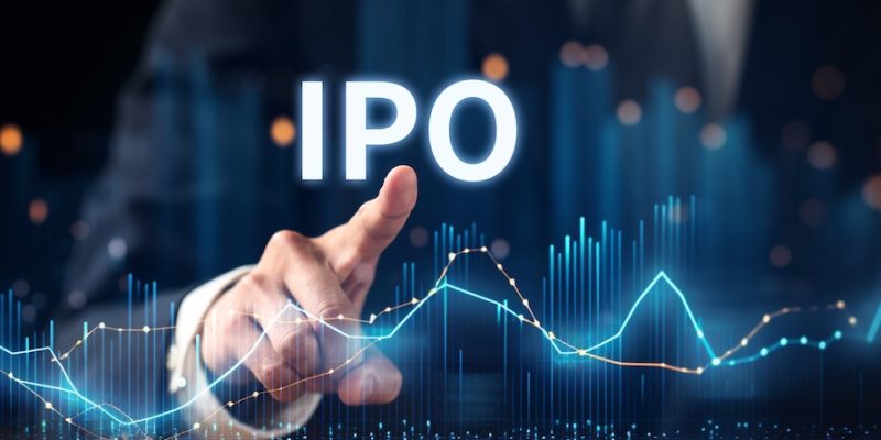 hand touching ipo line graph