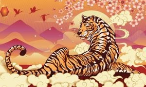 an illustration of a tiger for the Chinese new year in 2022