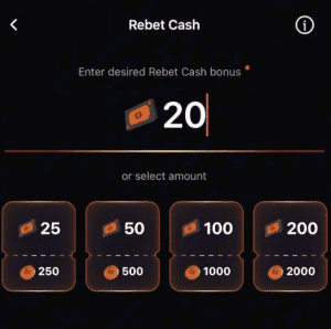 range of options rebet cash