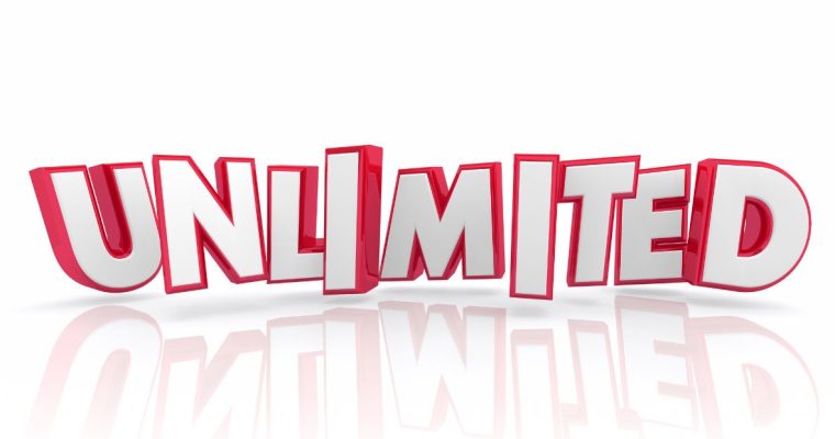 the word unlimited spelled in white with red outline in a 3d model