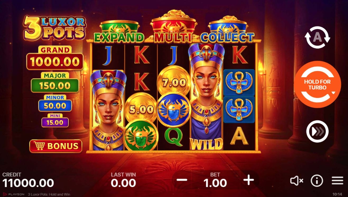 3 Luxor Pots Hold Bonus Features