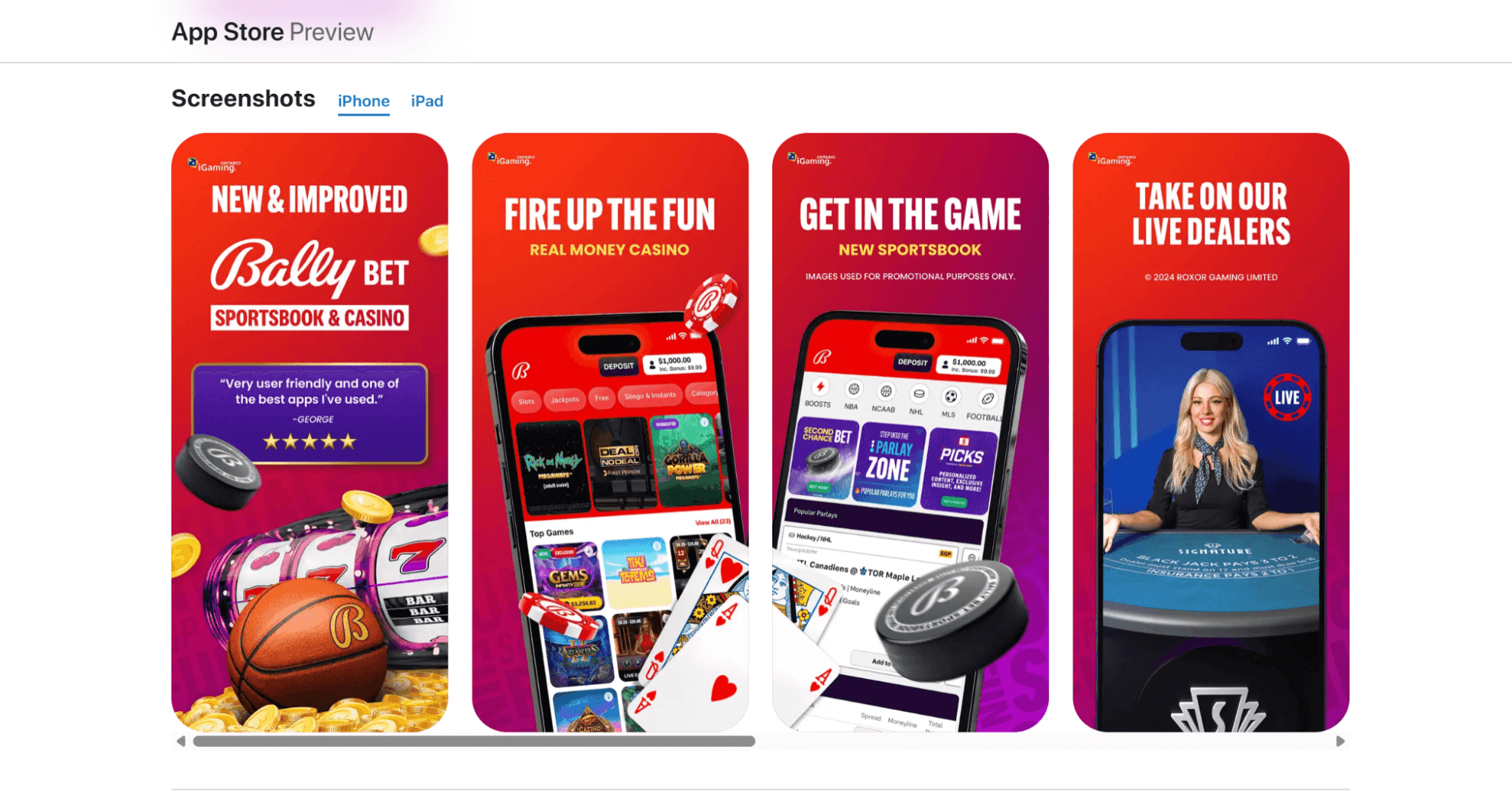 Bally Bet Casino user experience