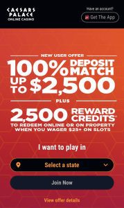 Caesars Palace Online Casino bonuses