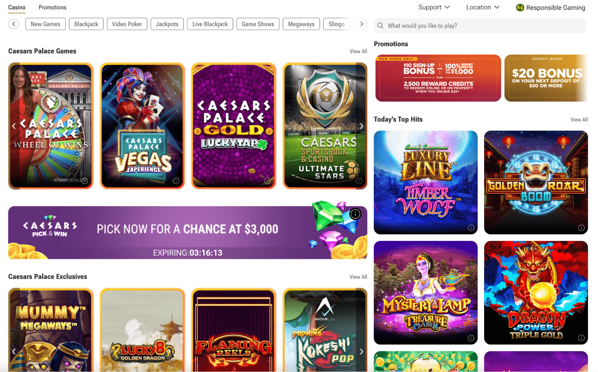 Caesars Palace Online Casino user experience