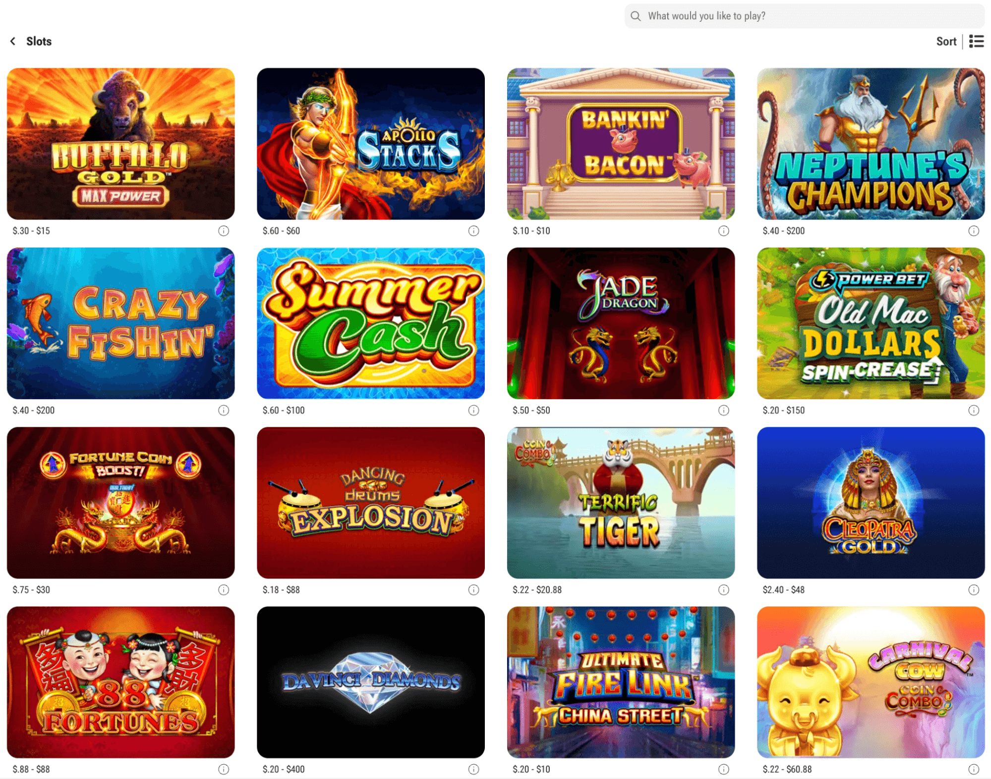 Casino games at Caesars Palace