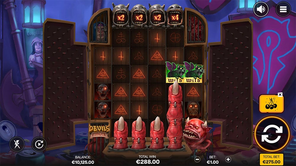 Devil's Finger Slot Bonus Round Gameplay Screenshot