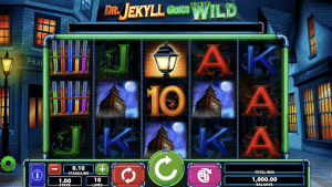 Screenshot of Dr. Jekyll Goes Wild, an online slot with a high RTP.