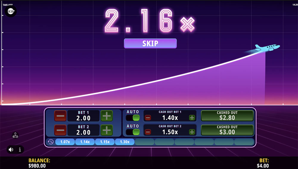 IGT Take Off Crash Game Screenshot