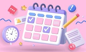 Pink Daily Calendar Routine
