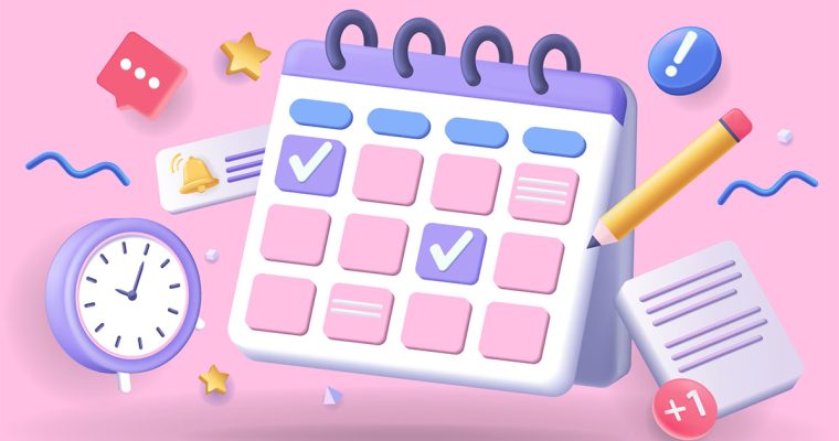 Pink Daily Calendar Routine