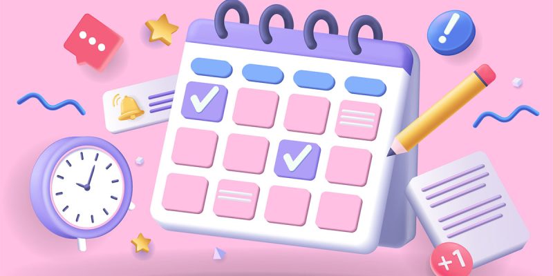 Pink Daily Calendar Routine