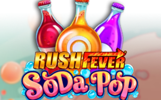 Logo for Rush Fever Soda Pop, an online slot from Ruby Play.