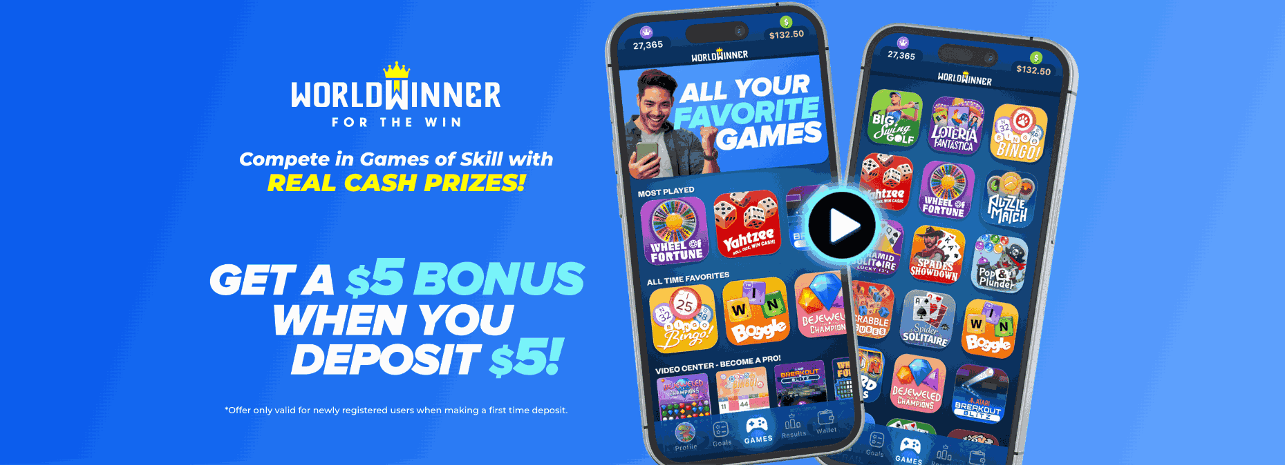 WorldWinner sign-up screen