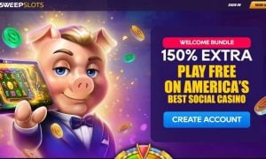 Sweepslots Social Casino Landing Page