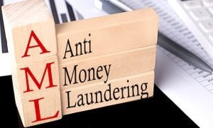 anti money laundering printed on blocks