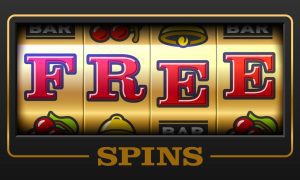 an illustration of a slot machine spelling out free spins