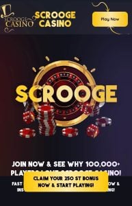 Scrooge Casino sign-up page