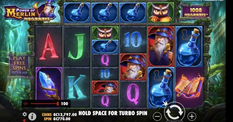 Screenshot of Power of Merlin online slot.