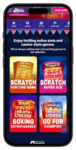 Dara Casino scratch games