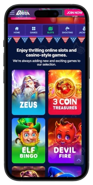 Dara Casino slots page