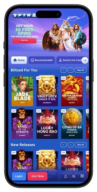 SpinBlitz Casino homepage