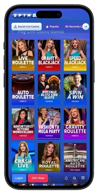 SpinBlitz Casino live dealer games