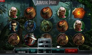 Screenshot of the Jurassic Park slot game for a post about the best slots to play that are based on movies and TV shows