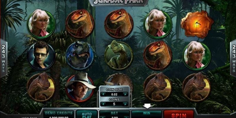 Screenshot of the Jurassic Park slot game for a post about the best slots to play that are based on movies and TV shows