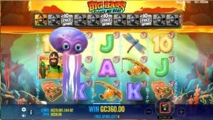 Screenshot of the octopus from Big Bass Floats my Boat, an online slot from Pragmatic Play