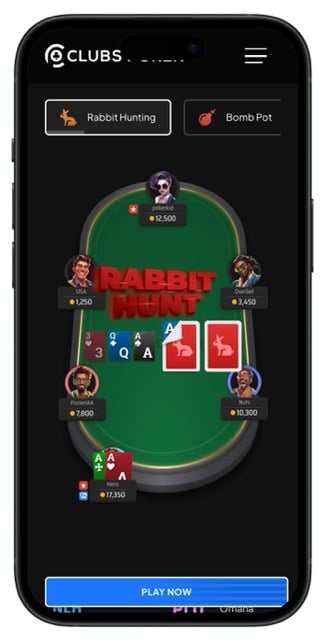 Clubs Poker homepage