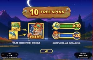 Screenshot of the bonus round of Fish Tales Double Catch by Booming Games