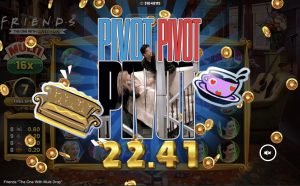 Screenshot of getting a big win on the online slot Friends "The one with multidrop."