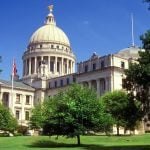 Illinois State Capital Building On Sunny Day in Springfield
