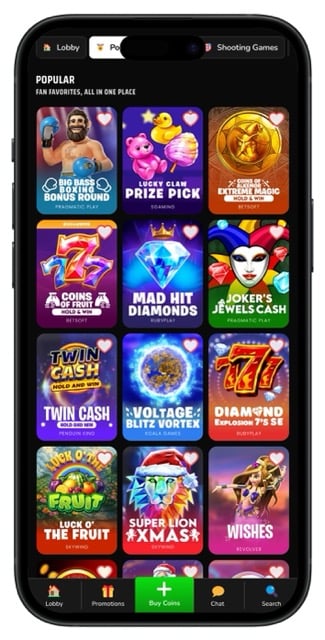 Rolla Casino popular games
