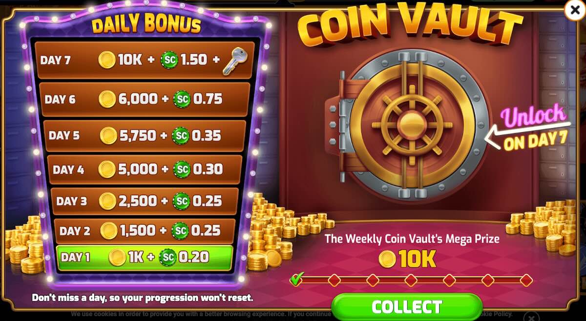 Baba-Casino-daily-bonus-structure