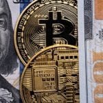 Benjamin Franklin Cash With Bitcoin & Crypto Currency On Top
