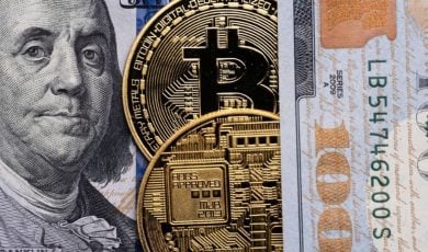 Benjamin Franklin Cash With Bitcoin & Crypto Currency On Top