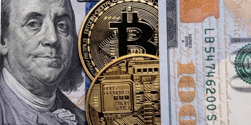 Benjamin Franklin Cash With Bitcoin & Crypto Currency On Top