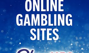 Promotional image for PlayUSA featuring the text 'Best US Online Gambling Sites' in bold white letters against a blue gradient background with sparkling light effects. Below the text is the PlayUSA logo, which includes red and blue stylized lettering with stars and stripes.