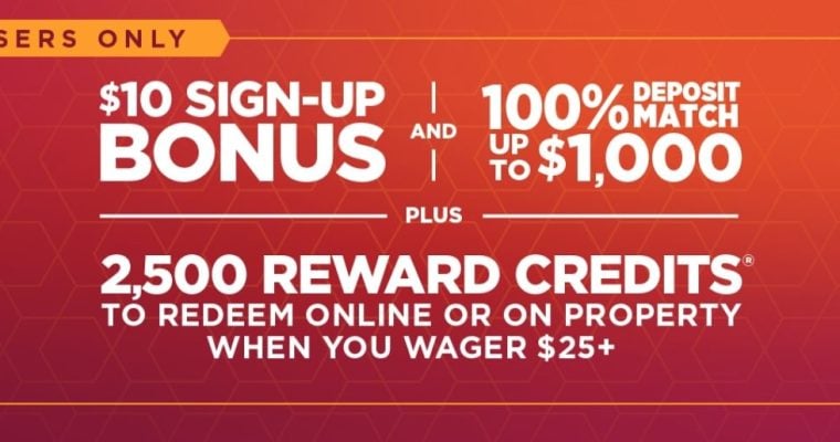 Example of a real-money casino no-deposit bonus from Caesars Palace Online Casino