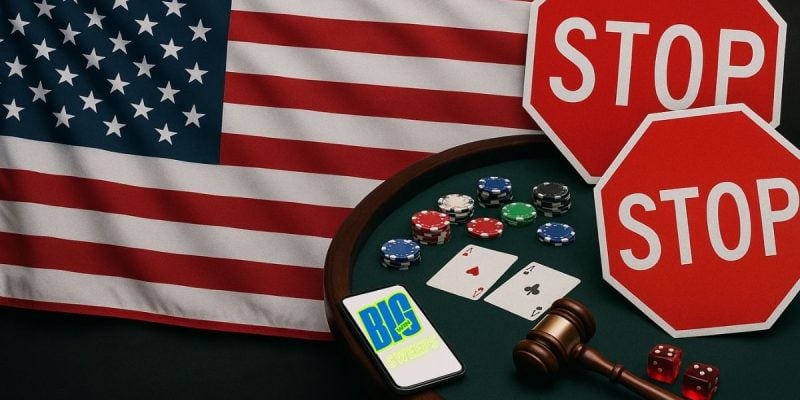 Casino Gaming Table With Mobile Phone Displaying BigWin Sweeps