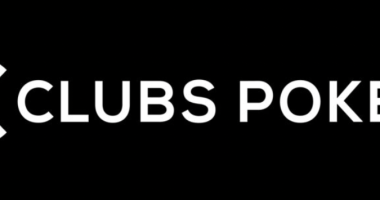 Clubs Poker White on Black Logo with Unique Club Image