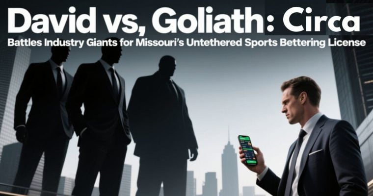 David & Goliath Concept With 3 Men Looming Over One Man Holding Cell Phone