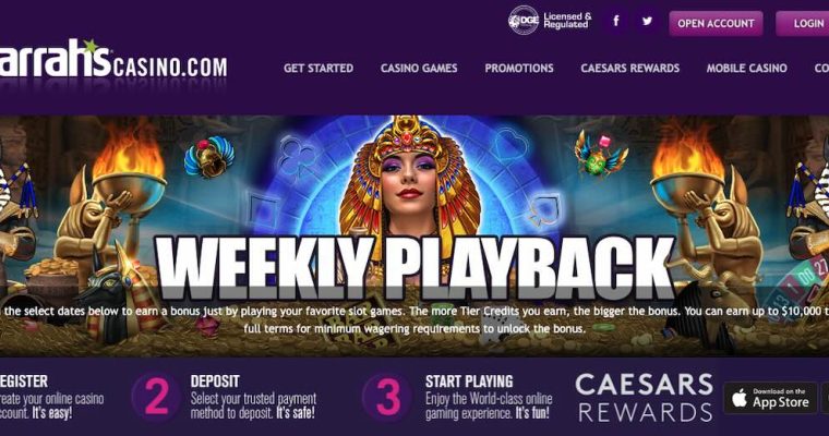 Harrah's Online Casino sign-up page