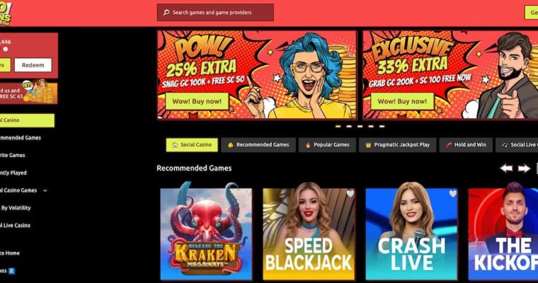 Landing Page for Hello Millions Social Casino