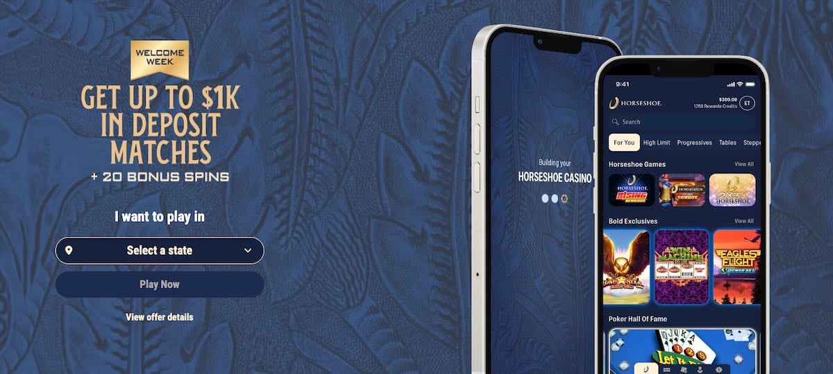 Horshoe Online Casino deposit match welcome bonus