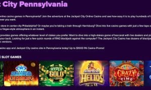 Jackpot City sign-up page in Pennsylvania