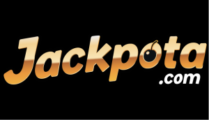Jackpota.com Gold Tone Logo on Black Background